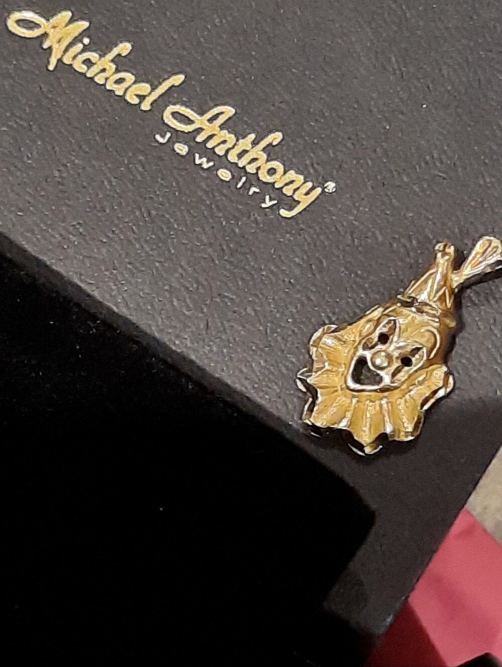 GENUINE SOLID 14K YELLOW GOLD DIAMOND CUT CLOWN CHARM PENDANT MICHAEL ANTHONY